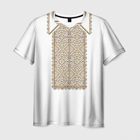 Мужская футболка 3D с принтом Вышивка 8 в Кировске, 100% полиэфир | прямой крой, круглый вырез горловины, длина до линии бедер | ukraine | вышивка | украина