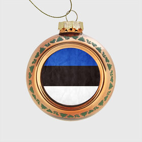 Стеклянный ёлочный шар с принтом Эстония в Кировске, Стекло | Диаметр: 80 мм | страна | эстония | эстонская республика
