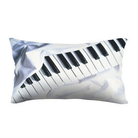Подушка 3D антистресс с принтом Клавиши в Кировске, наволочка — 100% полиэстер, наполнитель — вспененный полистирол | состоит из подушки и наволочки на молнии | белая | клавиши | музыка | пианино | черная