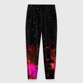 Мужские брюки 3D с принтом Звездный путь в Кировске, 100% полиэстер | манжеты по низу, эластичный пояс регулируется шнурком, по бокам два кармана без застежек, внутренняя часть кармана из мелкой сетки | star | звезды | розовый