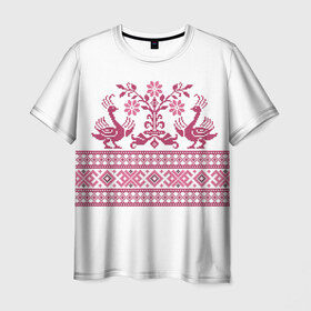 Мужская футболка 3D с принтом Вышивка 36 в Кировске, 100% полиэфир | прямой крой, круглый вырез горловины, длина до линии бедер | belarus | беларусь | вышивка