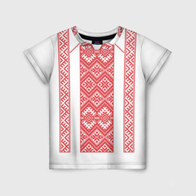 Детская футболка 3D с принтом Вышивка 46 в Кировске, 100% гипоаллергенный полиэфир | прямой крой, круглый вырез горловины, длина до линии бедер, чуть спущенное плечо, ткань немного тянется | belarus | беларусь | вышивка