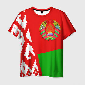 Мужская футболка 3D с принтом Беларусь 2 в Кировске, 100% полиэфир | прямой крой, круглый вырез горловины, длина до линии бедер | belarus | беларусь