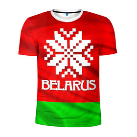 Мужская футболка 3D спортивная с принтом Belarus в Кировске, 100% полиэстер с улучшенными характеристиками | приталенный силуэт, круглая горловина, широкие плечи, сужается к линии бедра | belarus | беларусь