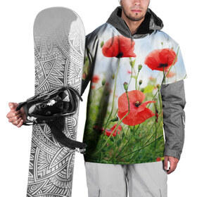 Накидка на куртку 3D с принтом Дикий мак в Кировске, 100% полиэстер |  | Тематика изображения на принте: зелень | лето | луг | лужайка | мак | небо | облака | поле | полевые цветы | природа | растения | растительность