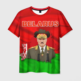 Мужская футболка 3D с принтом Belarus 17 в Кировске, 100% полиэфир | прямой крой, круглый вырез горловины, длина до линии бедер | belarus | беларусь | лукашенко | президент