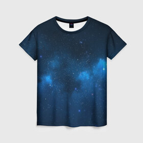 Женская футболка 3D с принтом Млечный путь в Кировске, 100% полиэфир ( синтетическое хлопкоподобное полотно) | прямой крой, круглый вырез горловины, длина до линии бедер | 