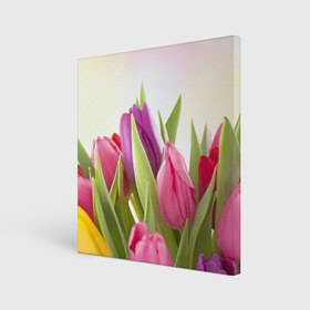 Холст квадратный с принтом Тюльпаны в Кировске, 100% ПВХ |  | 8 марта | аромат | букет | вазон | великолепие | дача | девушки | женщины | краски | красота | куст | лужайка | милые цветы | огород | палитра | прелесть | радуга | растение | тюльпаны