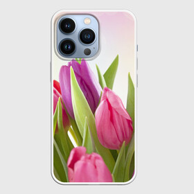 Чехол для iPhone 13 Pro с принтом Тюльпаны в Кировске,  |  | Тематика изображения на принте: 8 марта | аромат | букет | вазон | великолепие | дача | девушки | женщины | краски | красота | куст | лужайка | милые цветы | огород | палитра | прелесть | радуга | растение | тюльпаны