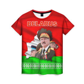 Женская футболка 3D с принтом Belarus 18 в Кировске, 100% полиэфир ( синтетическое хлопкоподобное полотно) | прямой крой, круглый вырез горловины, длина до линии бедер | belarus | беларусь | лукашенко | президент