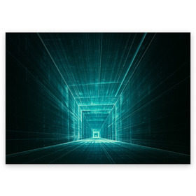 Поздравительная открытка с принтом Цифровой тоннель в Кировске, 100% бумага | плотность бумаги 280 г/м2, матовая, на обратной стороне линовка и место для марки
 | глубины сознания | интернет | коридор | матрица | оптическая иллюзия | секрет | сеть | тайна | тоннель