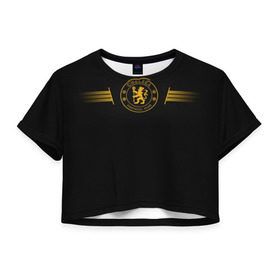 Женская футболка 3D укороченная с принтом CHELSEA в Кировске, 100% полиэстер | круглая горловина, длина футболки до линии талии, рукава с отворотами | chelsea | англия | премьер лига | футбол | челси