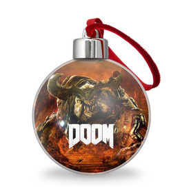Ёлочный шар с принтом Doom 4 Hell Cyberdemon в Кировске, Пластик | Диаметр: 77 мм | cyberdemon | demon | doom | hell | дум