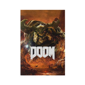 Обложка для паспорта матовая кожа с принтом Doom 4 Hell Cyberdemon в Кировске, натуральная матовая кожа | размер 19,3 х 13,7 см; прозрачные пластиковые крепления | cyberdemon | demon | doom | hell | дум