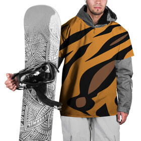 Накидка на куртку 3D с принтом Шерсть тигра в Кировске, 100% полиэстер |  | оранжевый | текстура | тигр