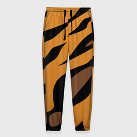 Мужские брюки 3D с принтом Шерсть тигра в Кировске, 100% полиэстер | манжеты по низу, эластичный пояс регулируется шнурком, по бокам два кармана без застежек, внутренняя часть кармана из мелкой сетки | оранжевый | текстура | тигр