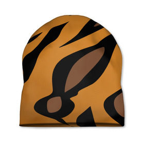 Шапка 3D с принтом Шерсть тигра в Кировске, 100% полиэстер | универсальный размер, печать по всей поверхности изделия | оранжевый | текстура | тигр