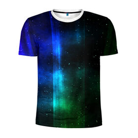 Мужская футболка 3D спортивная с принтом Космос в Кировске, 100% полиэстер с улучшенными характеристиками | приталенный силуэт, круглая горловина, широкие плечи, сужается к линии бедра | вселенная | галактика | звезды | туманность