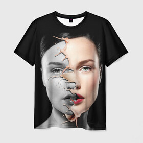 Мужская футболка 3D с принтом Сюрреализм 3 в Кировске, 100% полиэфир | прямой крой, круглый вырез горловины, длина до линии бедер | девушка | сюрреализм
