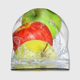 Шапка 3D с принтом Яблоки в Кировске, 100% полиэстер | универсальный размер, печать по всей поверхности изделия | фрукты | яблоки