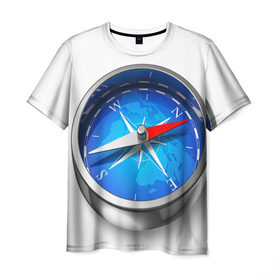 Мужская футболка 3D с принтом Компас в Кировске, 100% полиэфир | прямой крой, круглый вырез горловины, длина до линии бедер | география | компас | часть света