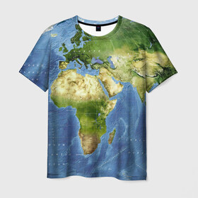 Мужская футболка 3D с принтом Карта в Кировске, 100% полиэфир | прямой крой, круглый вырез горловины, длина до линии бедер | Тематика изображения на принте: map | world | карта | мир