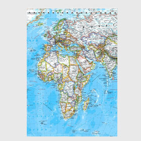 Скетчбук с принтом Карта 2 в Кировске, 100% бумага
 | 48 листов, плотность листов — 100 г/м2, плотность картонной обложки — 250 г/м2. Листы скреплены сверху удобной пружинной спиралью | map | world | карта | мир