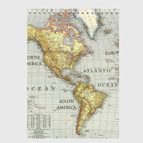 Скетчбук с принтом Карта 16 в Кировске, 100% бумага
 | 48 листов, плотность листов — 100 г/м2, плотность картонной обложки — 250 г/м2. Листы скреплены сверху удобной пружинной спиралью | map | world | карта | мир