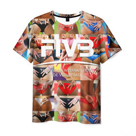 Мужская футболка 3D с принтом Волейбол 1 в Кировске, 100% полиэфир | прямой крой, круглый вырез горловины, длина до линии бедер | Тематика изображения на принте: fiv3 | volleyball | волейбол