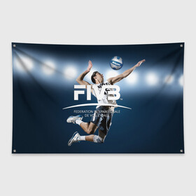 Флаг-баннер с принтом Волейбол 4 в Кировске, 100% полиэстер | размер 67 х 109 см, плотность ткани — 95 г/м2; по краям флага есть четыре люверса для крепления | fiv3 | volleyball | волейбол