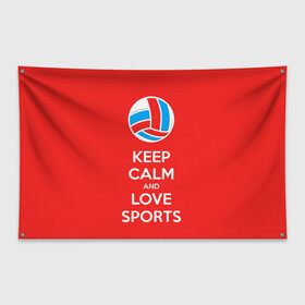 Флаг-баннер с принтом Волейбол 5 в Кировске, 100% полиэстер | размер 67 х 109 см, плотность ткани — 95 г/м2; по краям флага есть четыре люверса для крепления | keep calm | volleyball | волейбол