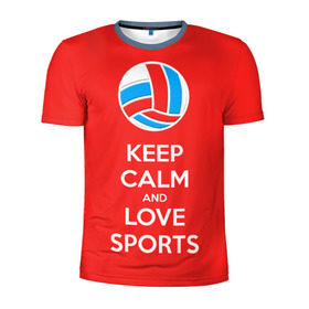Мужская футболка 3D спортивная с принтом Волейбол 5 в Кировске, 100% полиэстер с улучшенными характеристиками | приталенный силуэт, круглая горловина, широкие плечи, сужается к линии бедра | keep calm | volleyball | волейбол