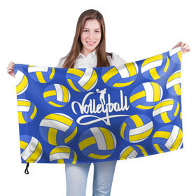 Флаг 3D с принтом Волейбол 6 в Кировске, 100% полиэстер | плотность ткани — 95 г/м2, размер — 67 х 109 см. Принт наносится с одной стороны | volleyball | волейбол