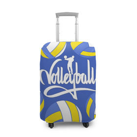 Чехол для чемодана 3D с принтом Волейбол 6 в Кировске, 86% полиэфир, 14% спандекс | двустороннее нанесение принта, прорези для ручек и колес | volleyball | волейбол
