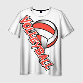 Мужская футболка 3D с принтом Волейбол 21 в Кировске, 100% полиэфир | прямой крой, круглый вырез горловины, длина до линии бедер | 