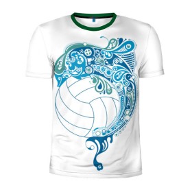 Мужская футболка 3D спортивная с принтом Волейбол 22 в Кировске, 100% полиэстер с улучшенными характеристиками | приталенный силуэт, круглая горловина, широкие плечи, сужается к линии бедра | 