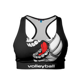 Женский спортивный топ 3D с принтом Волейбол 25 в Кировске, 82% полиэстер, 18% спандекс Ткань безопасна для здоровья, позволяет коже дышать, не мнется и не растягивается |  | Тематика изображения на принте: volleyball | волейбол