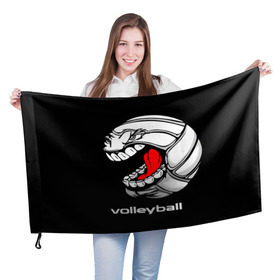 Флаг 3D с принтом Волейбол 25 в Кировске, 100% полиэстер | плотность ткани — 95 г/м2, размер — 67 х 109 см. Принт наносится с одной стороны | volleyball | волейбол