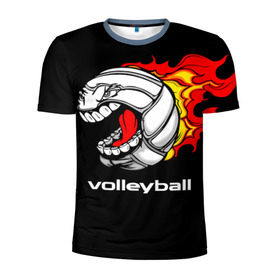Мужская футболка 3D спортивная с принтом Волейбол 26 в Кировске, 100% полиэстер с улучшенными характеристиками | приталенный силуэт, круглая горловина, широкие плечи, сужается к линии бедра | volleyball | волейбол