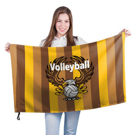 Флаг 3D с принтом Волейбол 30 в Кировске, 100% полиэстер | плотность ткани — 95 г/м2, размер — 67 х 109 см. Принт наносится с одной стороны | volleyball | волейбол