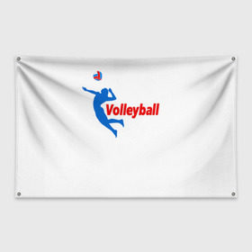Флаг-баннер с принтом Волейбол 31 в Кировске, 100% полиэстер | размер 67 х 109 см, плотность ткани — 95 г/м2; по краям флага есть четыре люверса для крепления | volleyball | волейбол