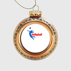 Стеклянный ёлочный шар с принтом Волейбол 31 в Кировске, Стекло | Диаметр: 80 мм | Тематика изображения на принте: volleyball | волейбол