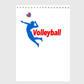 Скетчбук с принтом Волейбол 31 в Кировске, 100% бумага
 | 48 листов, плотность листов — 100 г/м2, плотность картонной обложки — 250 г/м2. Листы скреплены сверху удобной пружинной спиралью | Тематика изображения на принте: volleyball | волейбол