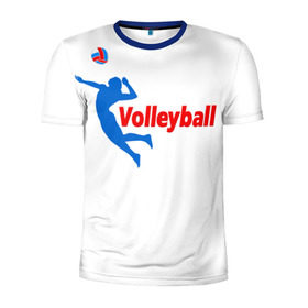 Мужская футболка 3D спортивная с принтом Волейбол 31 в Кировске, 100% полиэстер с улучшенными характеристиками | приталенный силуэт, круглая горловина, широкие плечи, сужается к линии бедра | Тематика изображения на принте: volleyball | волейбол