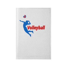 Обложка для паспорта матовая кожа с принтом Волейбол 31 в Кировске, натуральная матовая кожа | размер 19,3 х 13,7 см; прозрачные пластиковые крепления | volleyball | волейбол