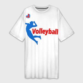 Платье-футболка 3D с принтом Волейбол 31 в Кировске,  |  | Тематика изображения на принте: volleyball | волейбол