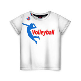 Детская футболка 3D с принтом Волейбол 31 в Кировске, 100% гипоаллергенный полиэфир | прямой крой, круглый вырез горловины, длина до линии бедер, чуть спущенное плечо, ткань немного тянется | Тематика изображения на принте: volleyball | волейбол