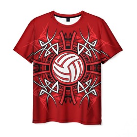 Мужская футболка 3D с принтом Волейбол 34 в Кировске, 100% полиэфир | прямой крой, круглый вырез горловины, длина до линии бедер | volleyball | волейбол