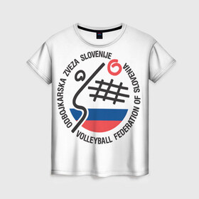 Женская футболка 3D с принтом Волейбол 43 в Кировске, 100% полиэфир ( синтетическое хлопкоподобное полотно) | прямой крой, круглый вырез горловины, длина до линии бедер | 