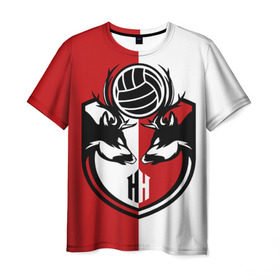 Мужская футболка 3D с принтом Волейбол 53 в Кировске, 100% полиэфир | прямой крой, круглый вырез горловины, длина до линии бедер | hh | volleyball | волейбол